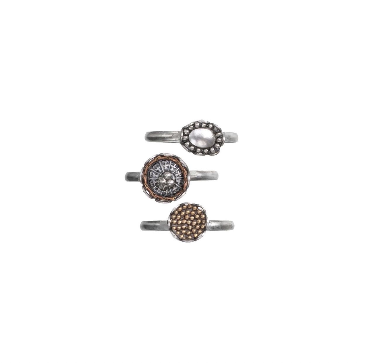Elara Contemplation Silver Ring Set