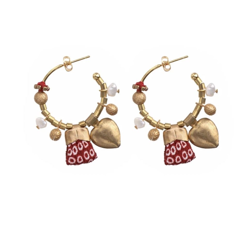 Marzipan Queen of Sheba Gold Hoop Earrings
