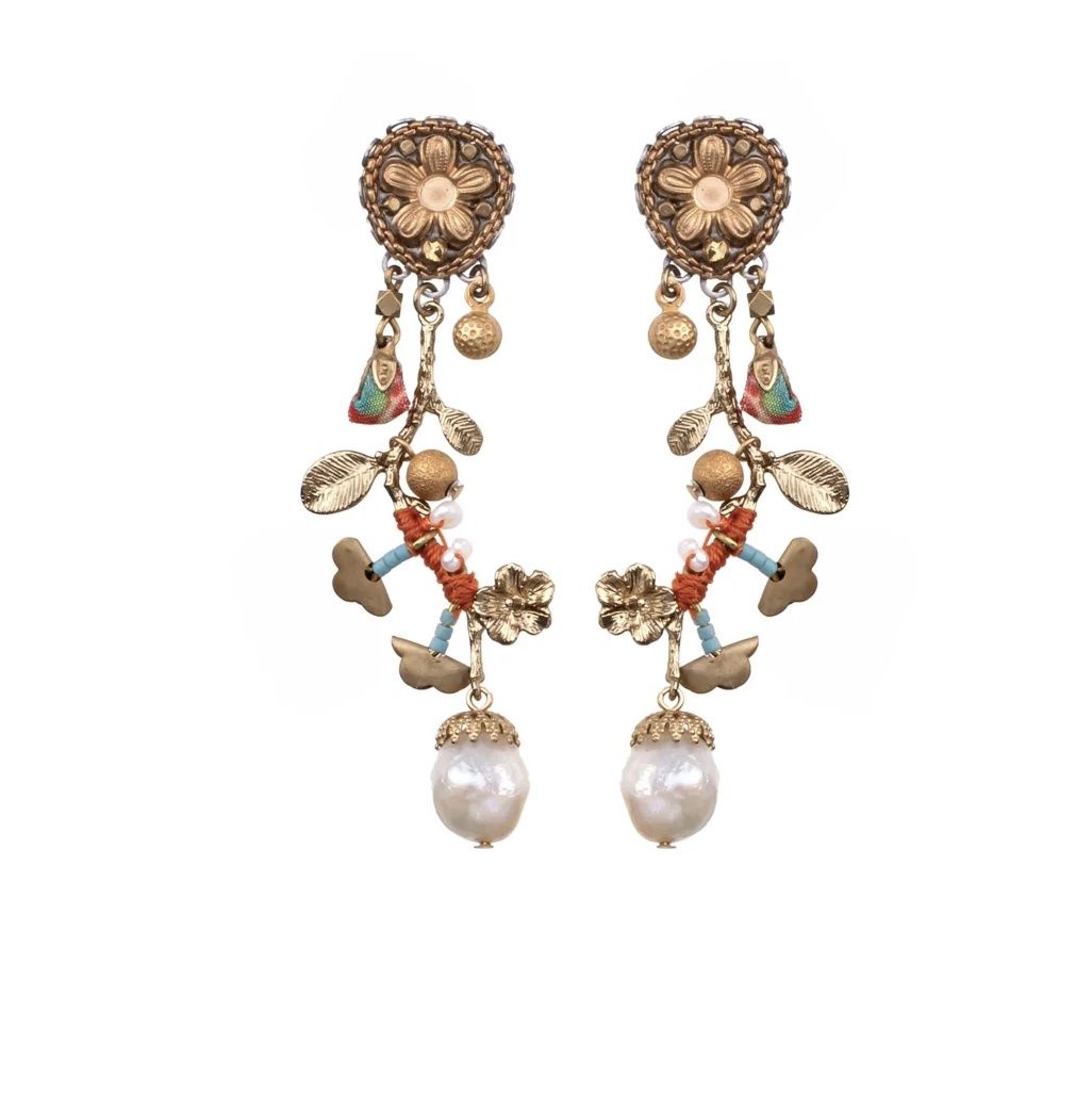 Dulciana Queen of Sheba Gold Flower Earrings