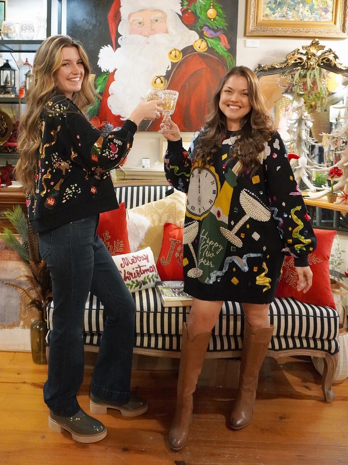 Champagne Popping Sweater Dress