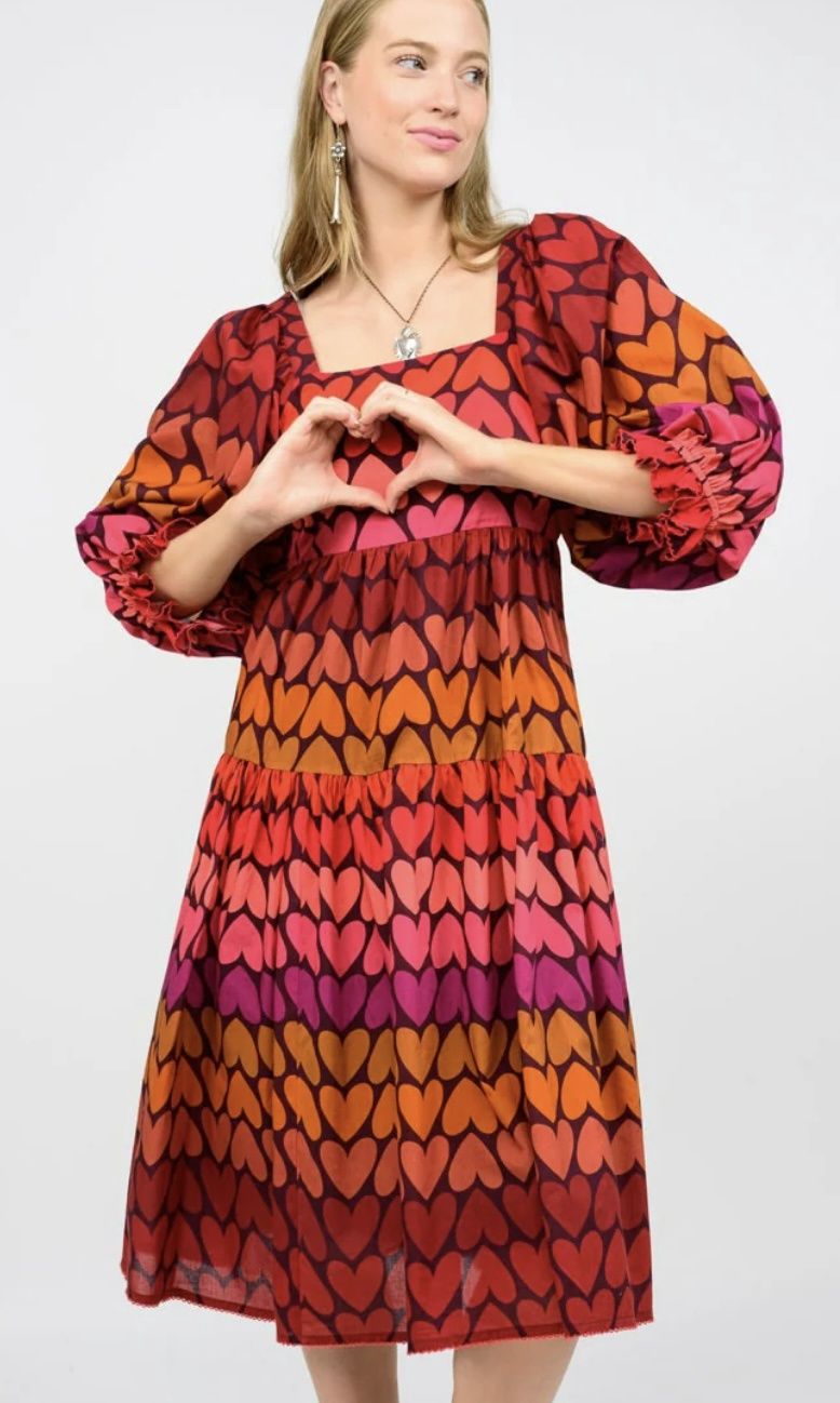 Ombre Heart Felt Dress