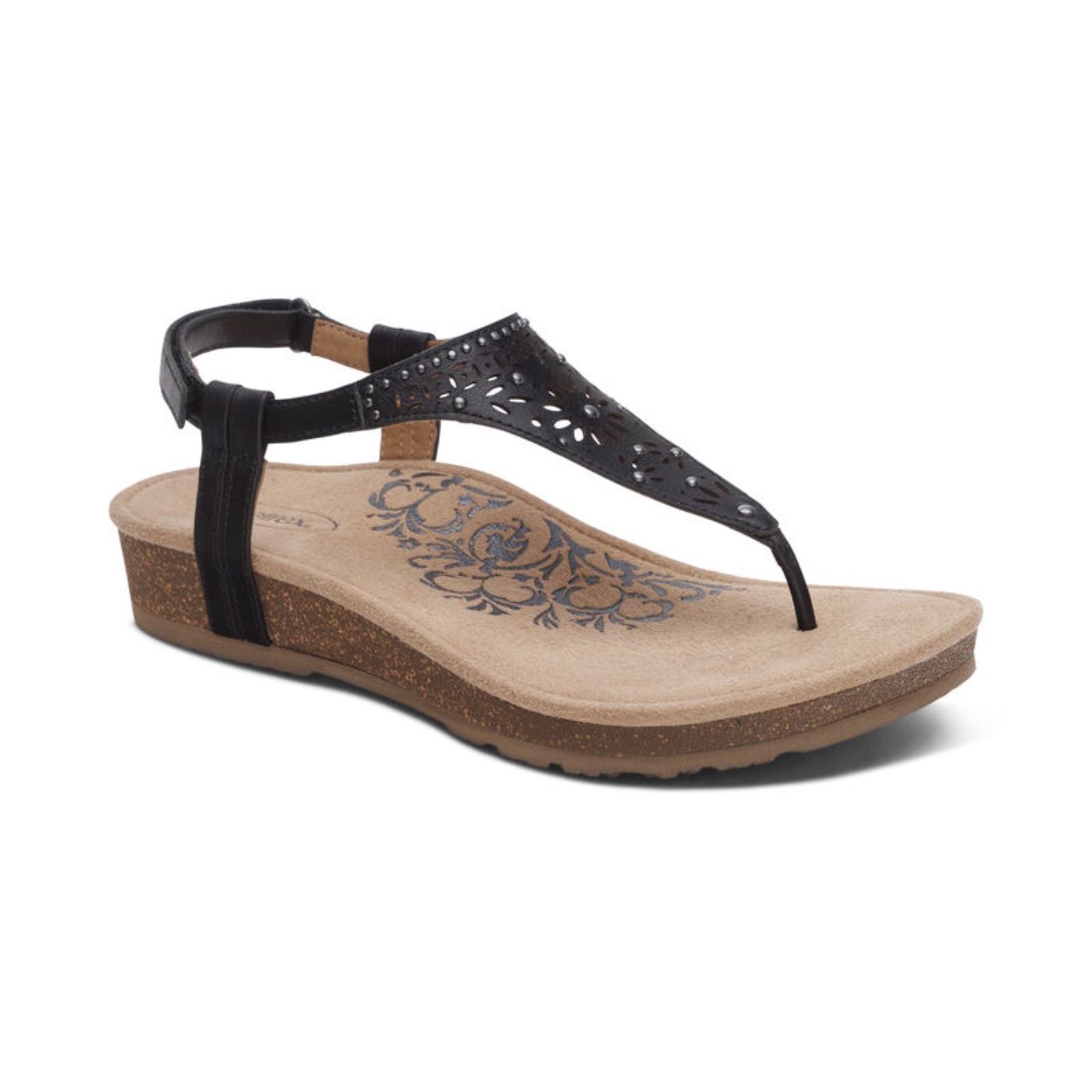Evelyn Thong Sandal in Black