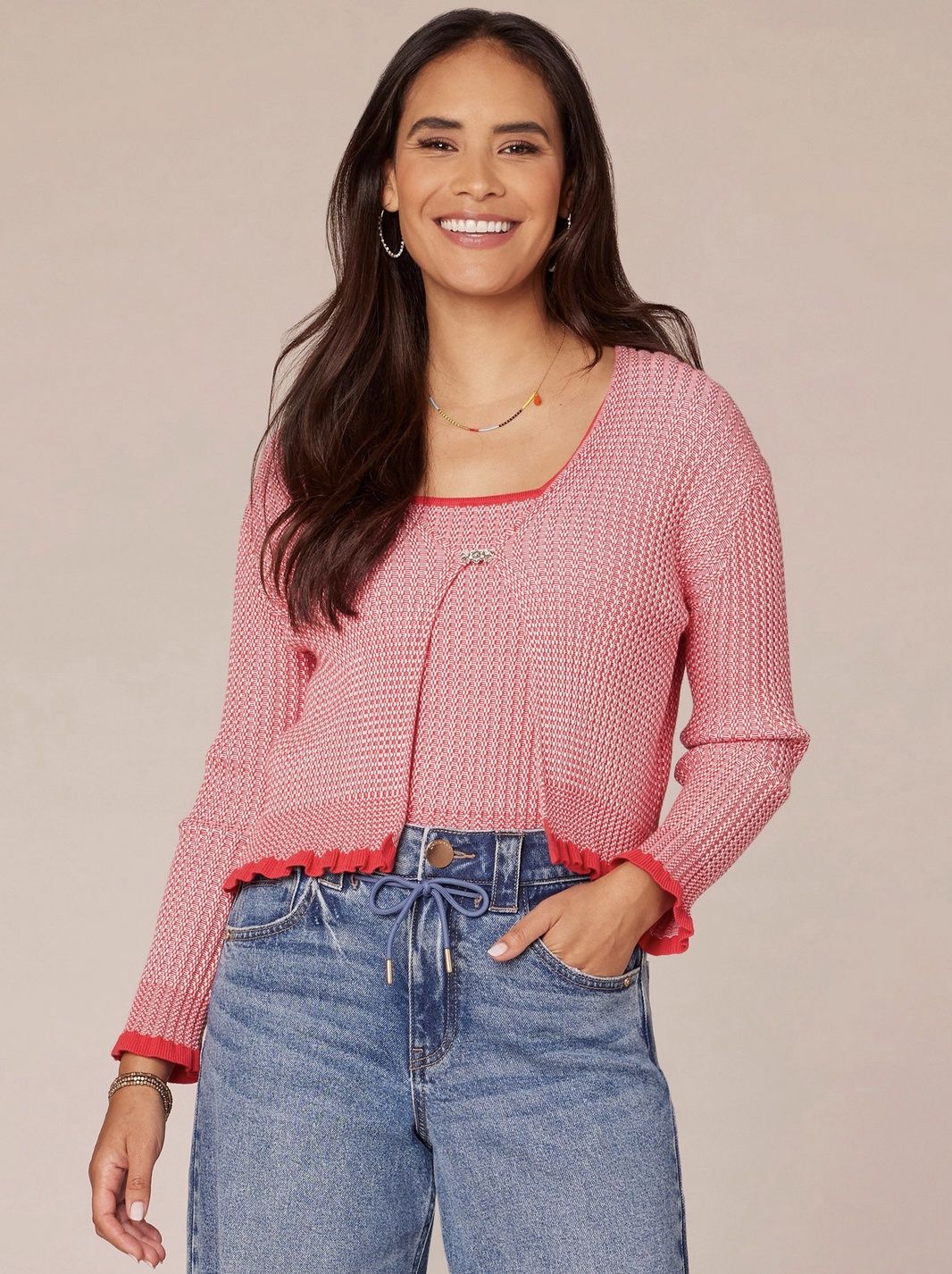 Tipping Sweater Cardigan W/Tank (2 Piece)