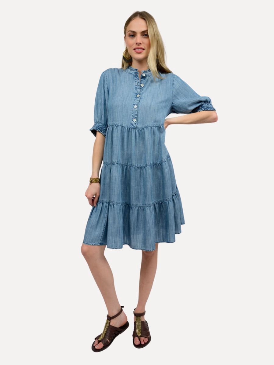 Denim Tiered Dress