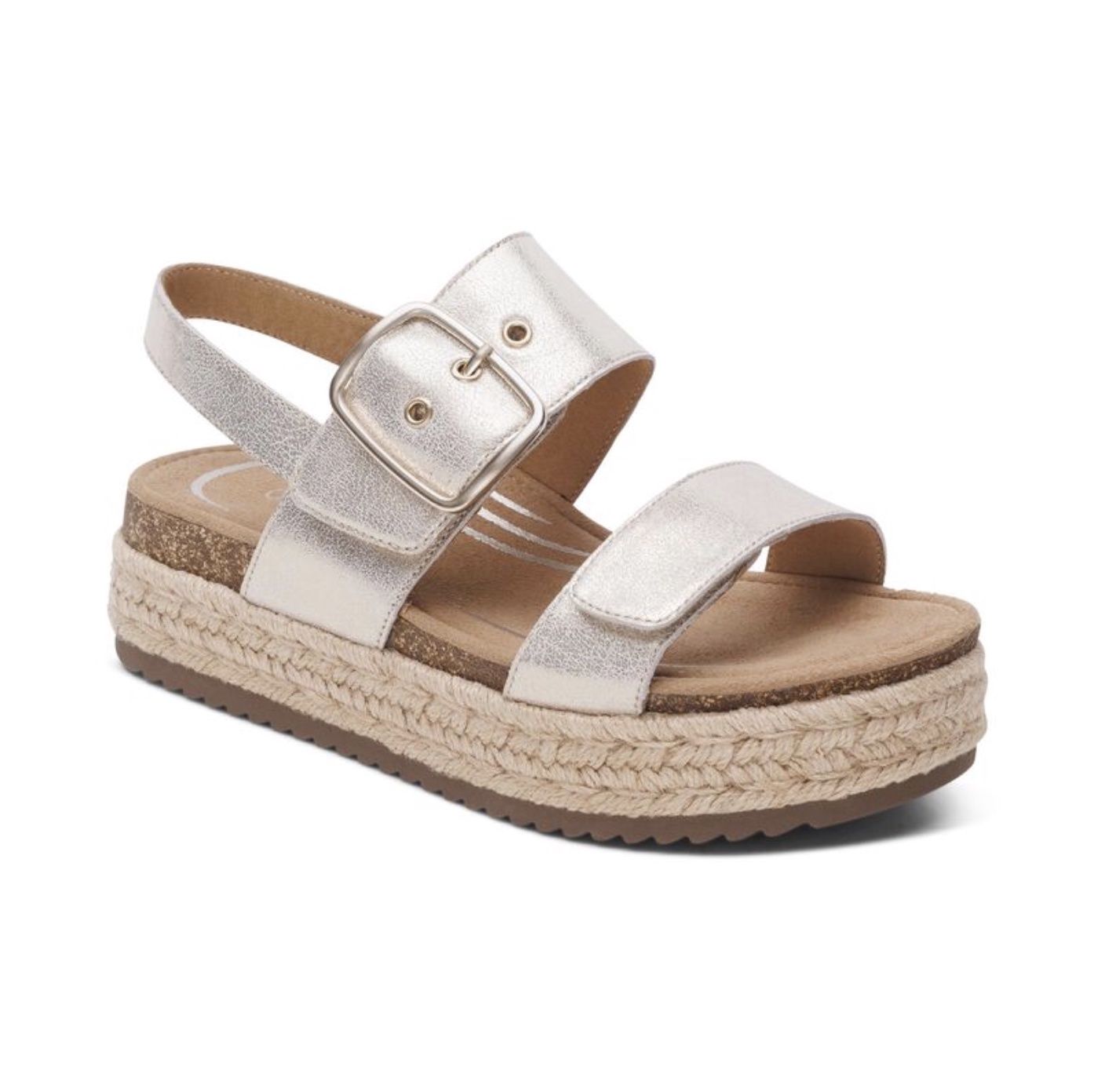 Vania Arch Support Platform Sandal in Champagne