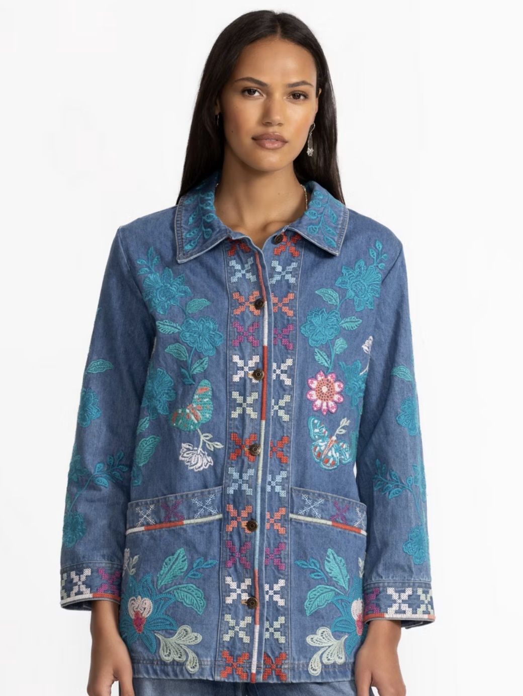 Long Denim Worker Jacket - Petra