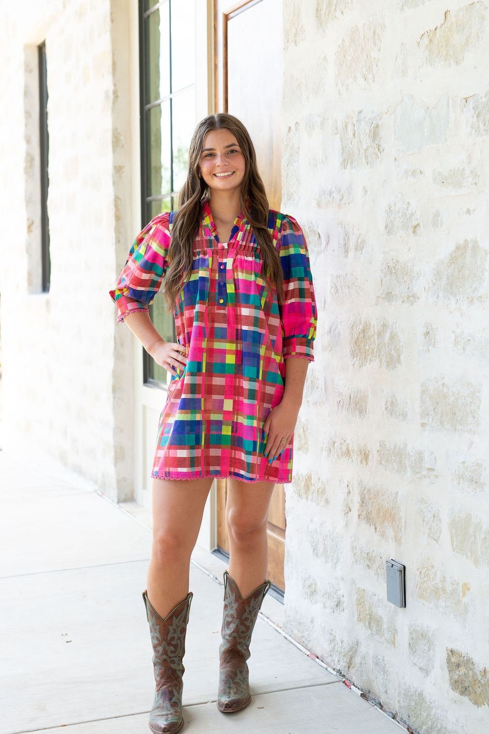 Lori Dress in Circus Plaid