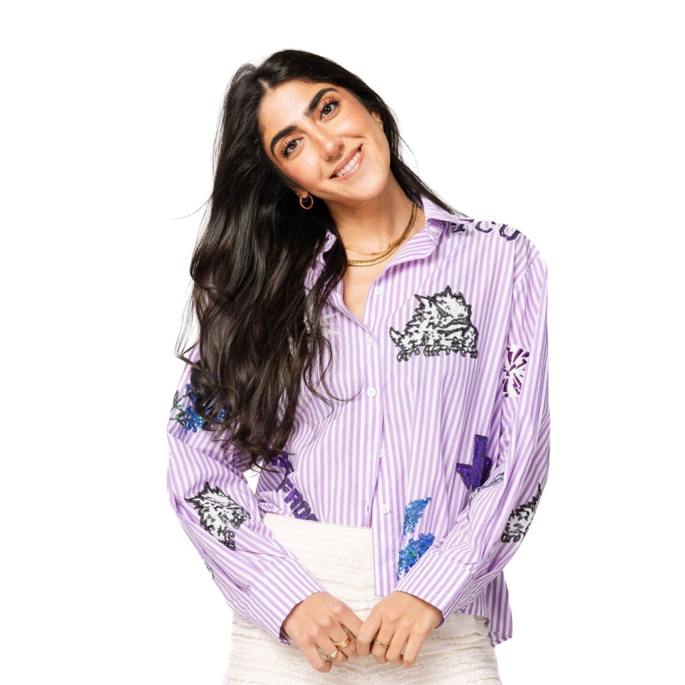 TCU Mini Icon Striped Button Down