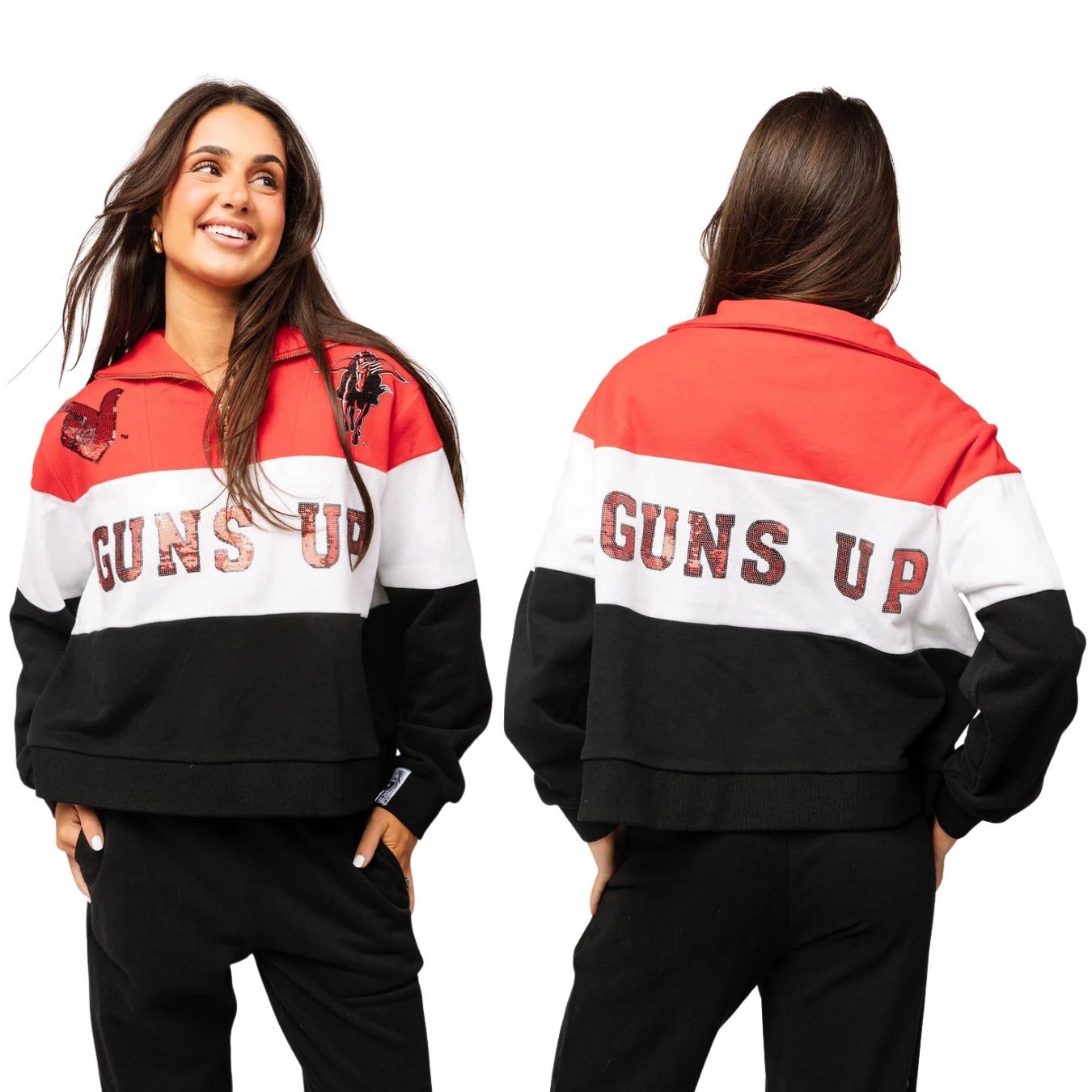 Texas Tech Quarter Zip Colorblock Sweatshirt