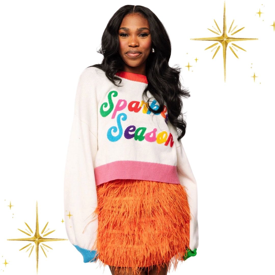 Colorblock &#39;Sparkle Season&#39; Sweater