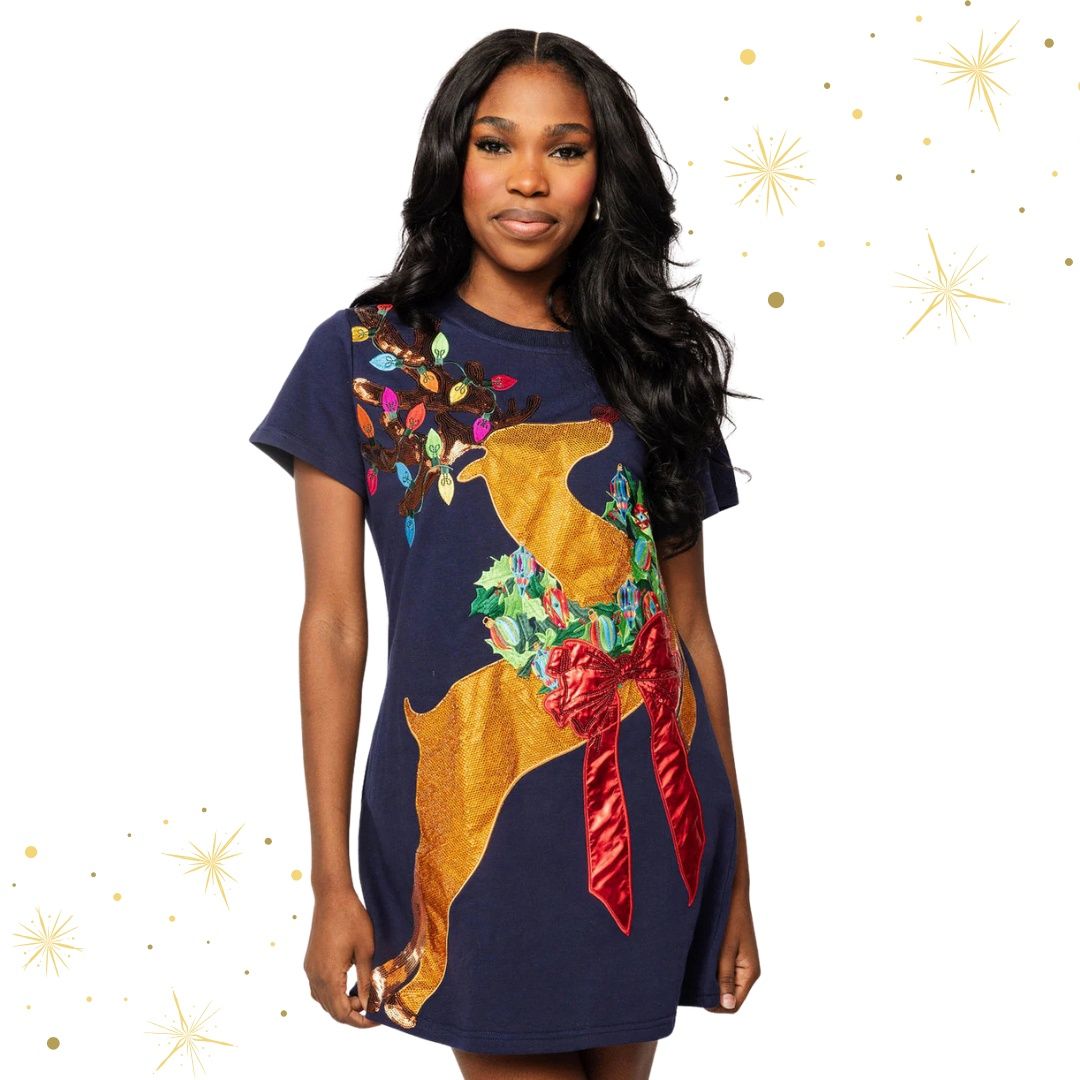 Rhinestone Rudolph Tee Dress