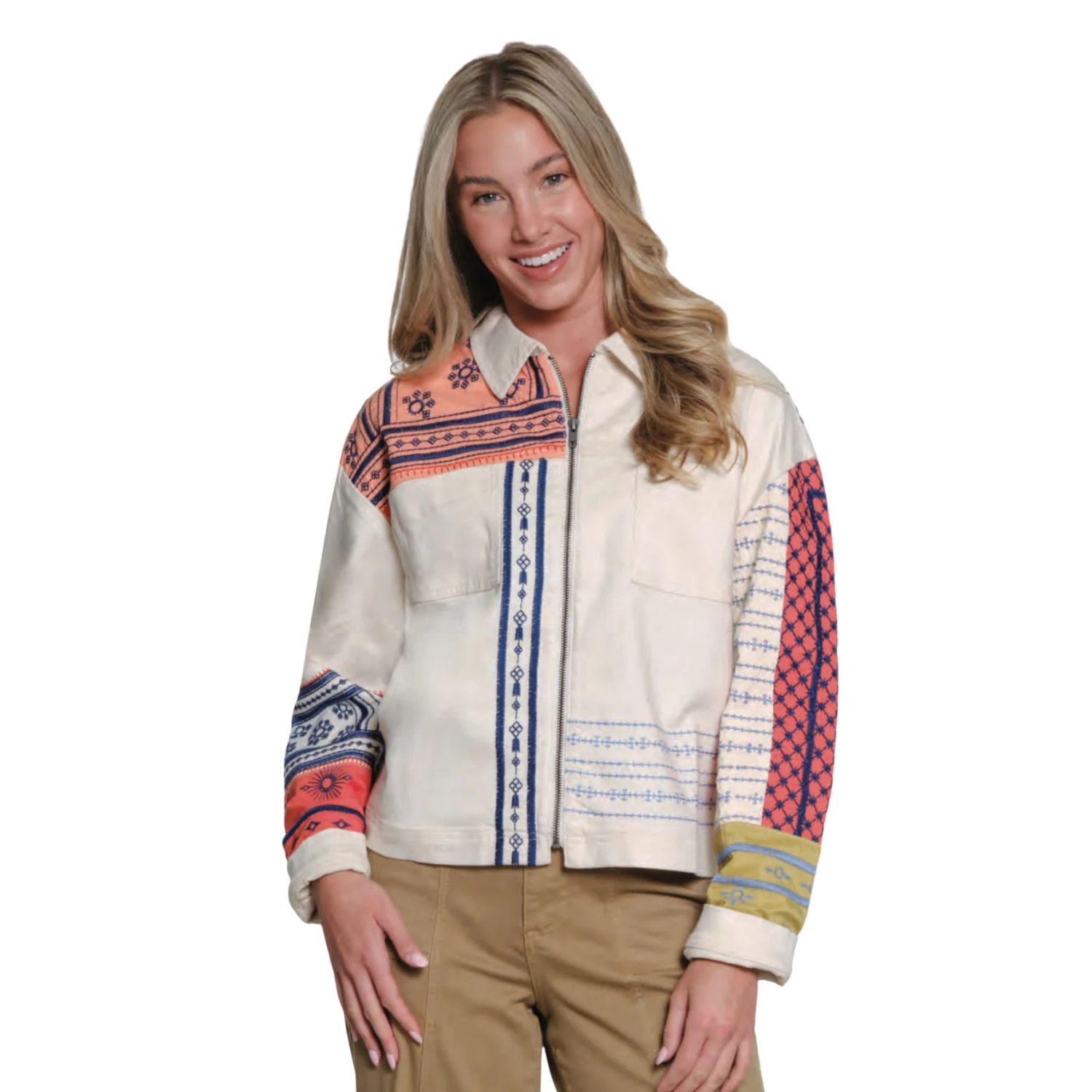 Embroidered Shirt Jacket