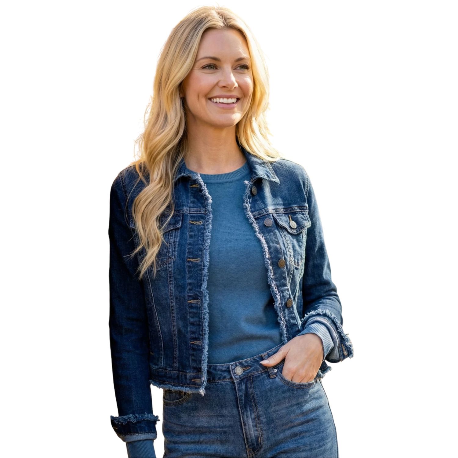 Jean Jacket W/Frayed Detail