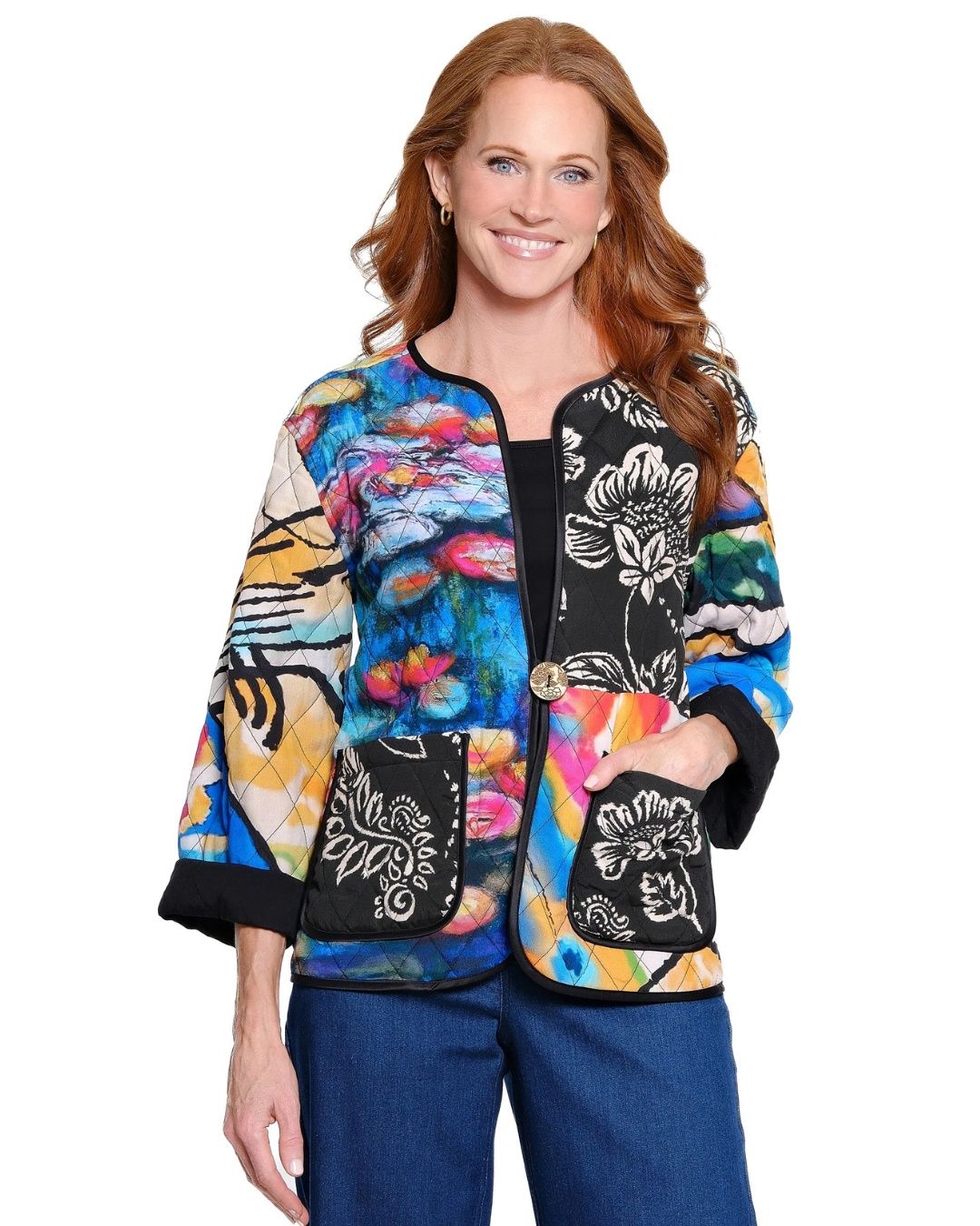 Mix Print Quilted Jacket