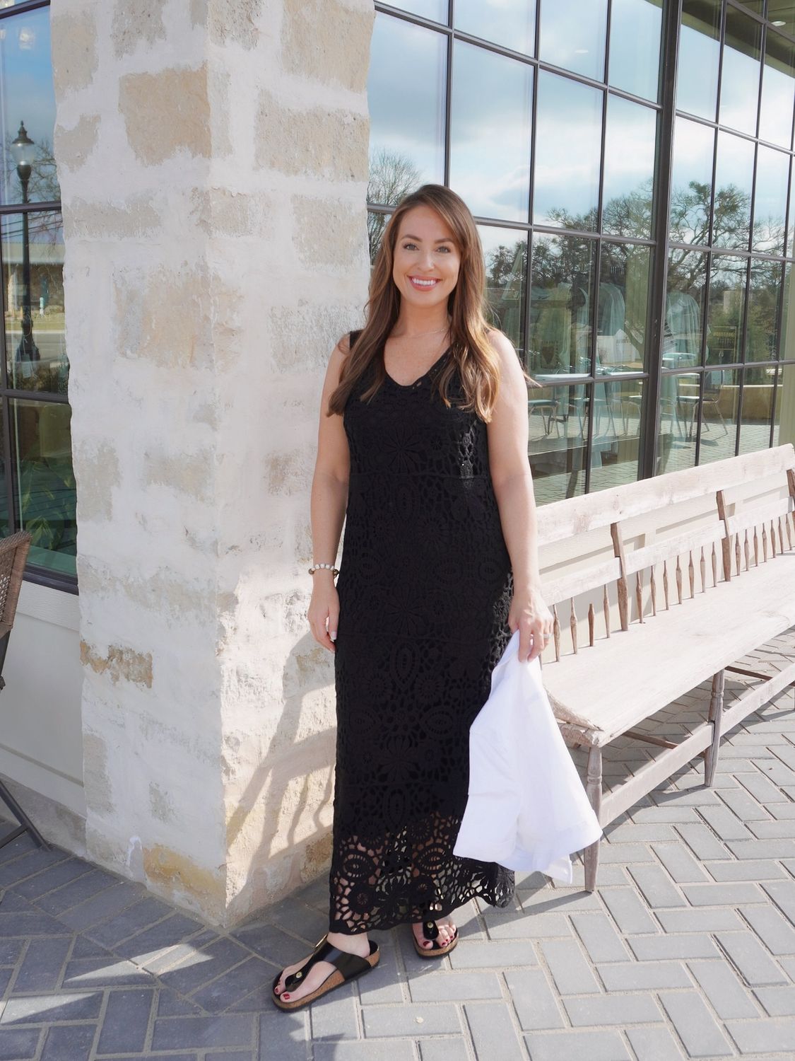 Black Crochet Maxi Dress