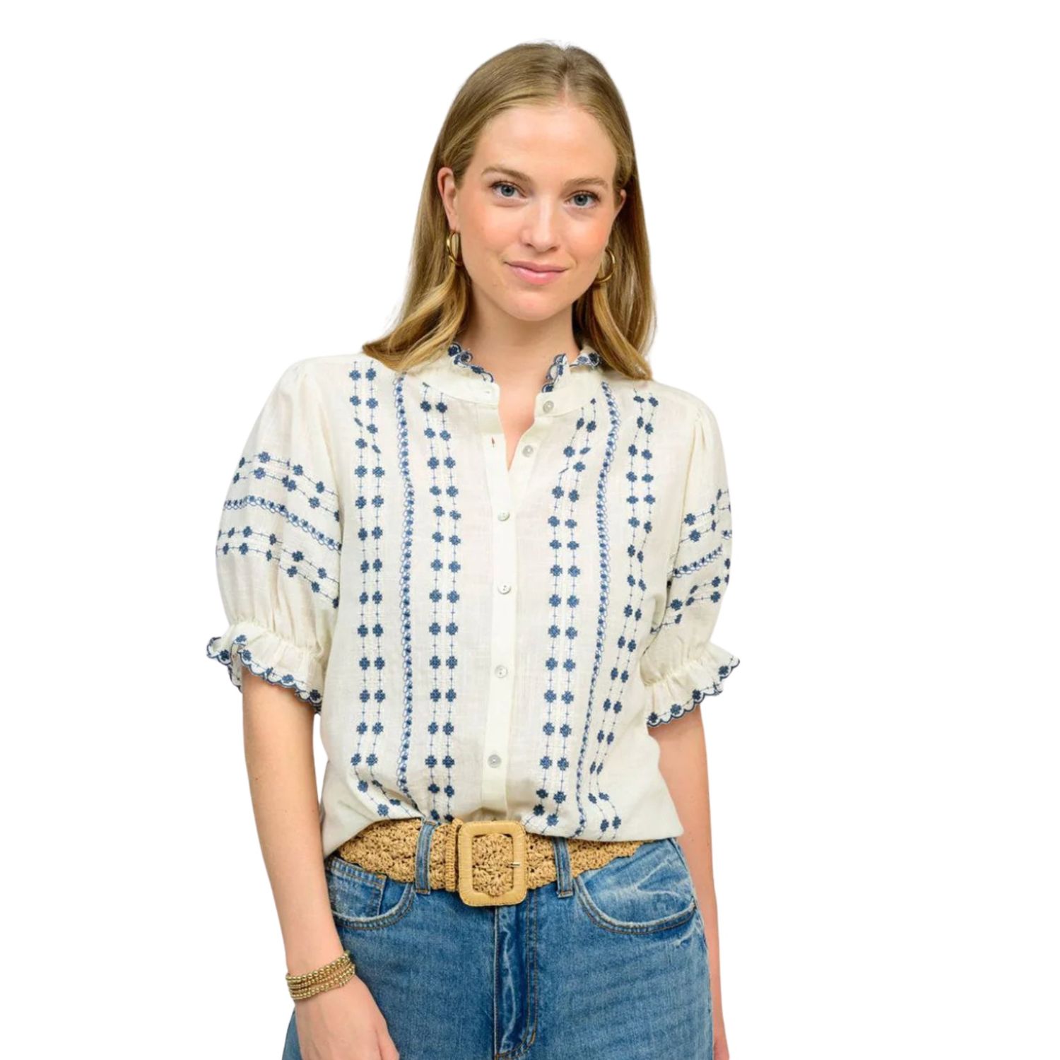 Rows Of Emboridery Top