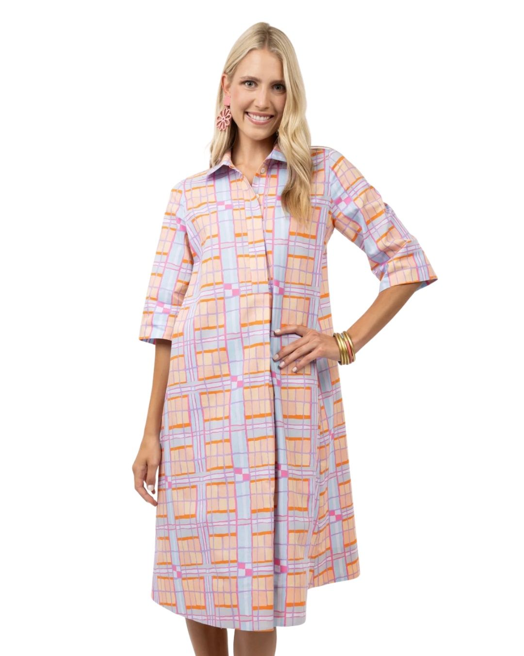 Plaid Midi Swing Dress