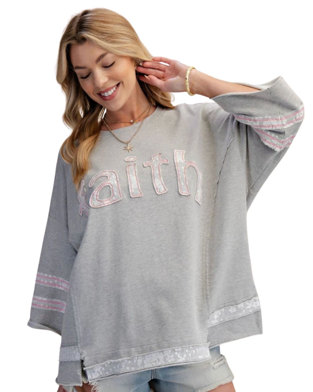 Faith Patch Pullover Top