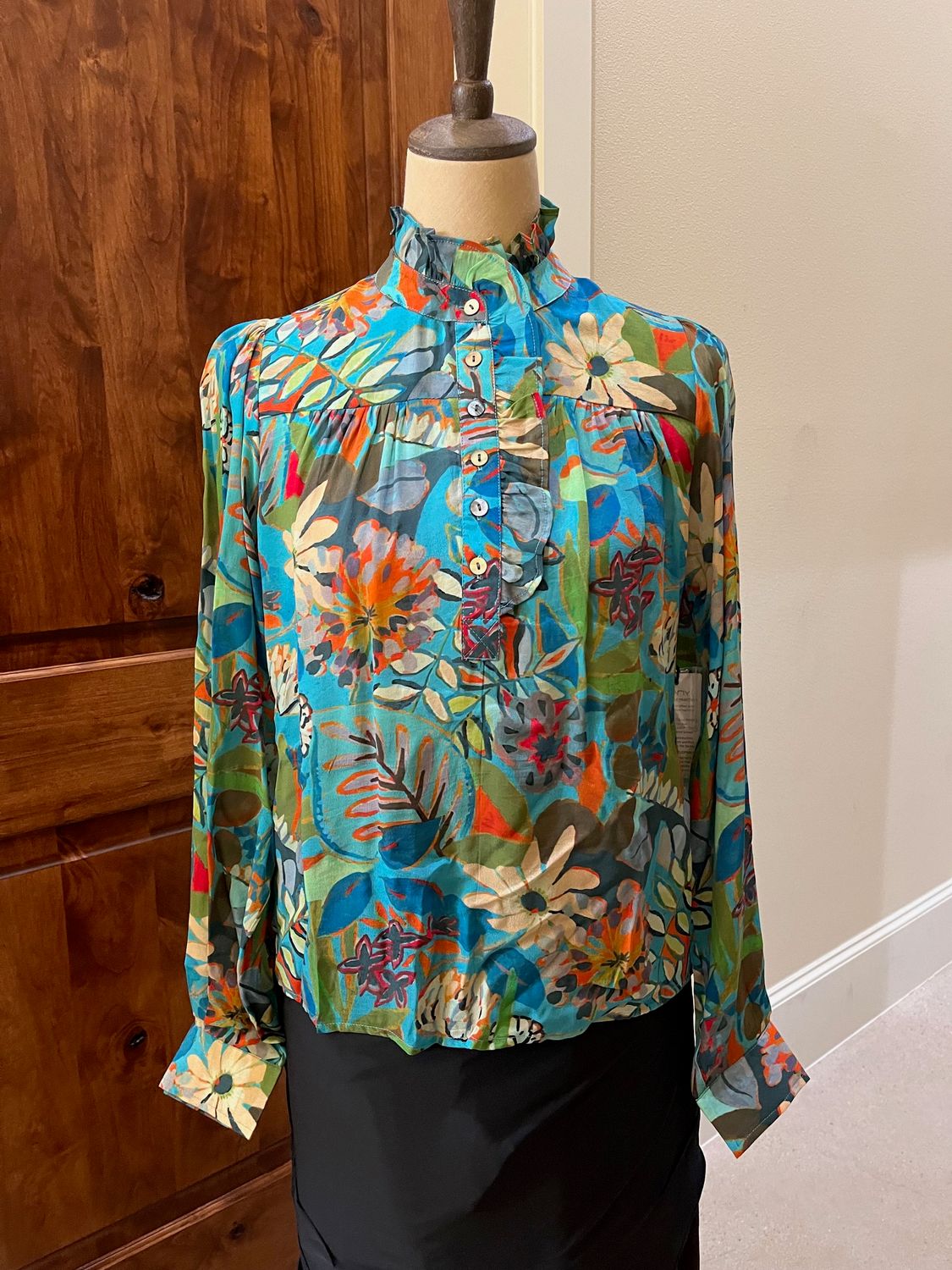 Ruffle Half Placket Top