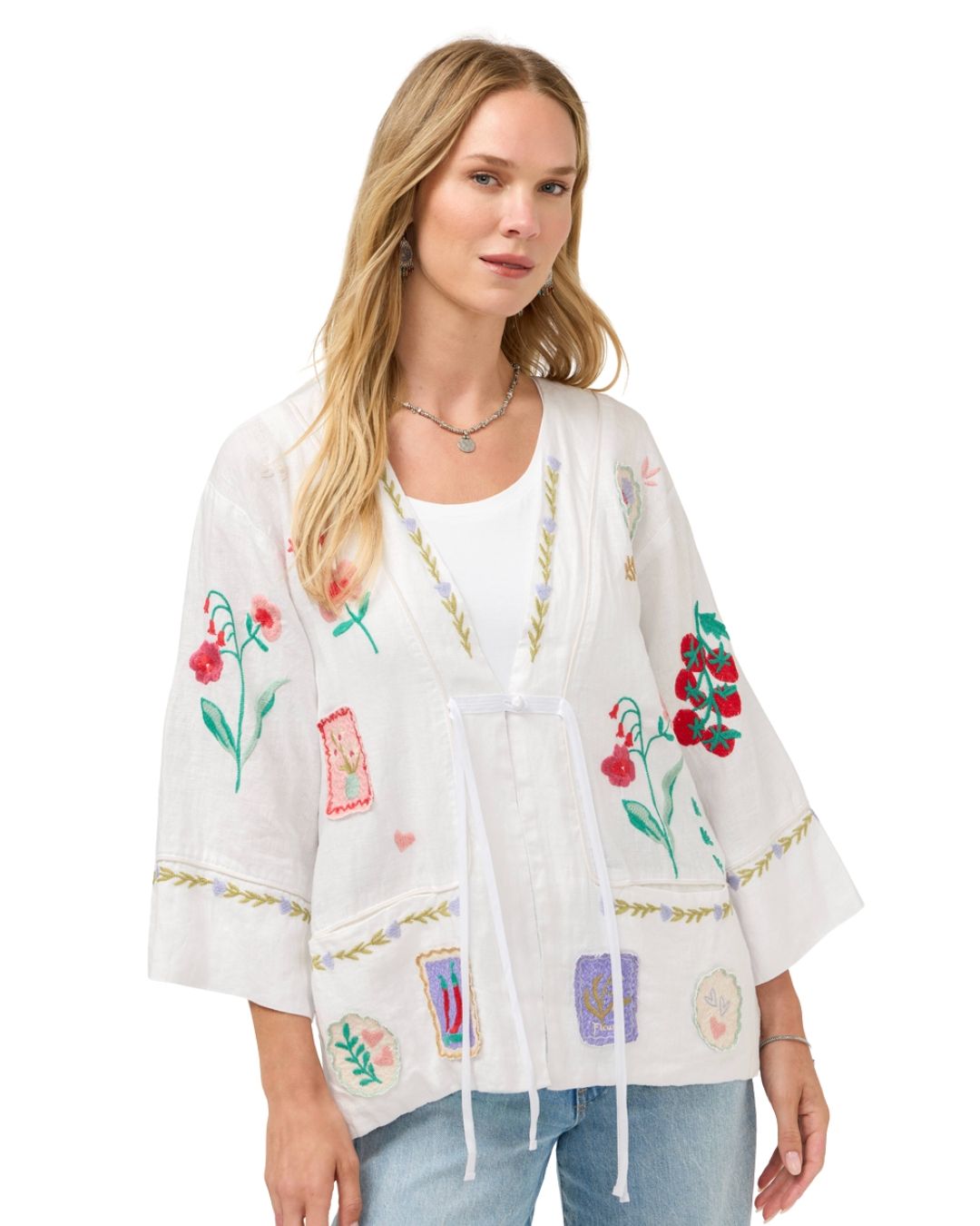 Fleur Wide Hem Kimono