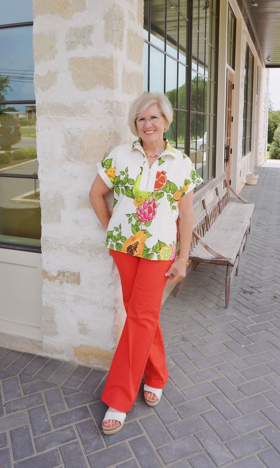 Trellis Grove Poppy Pullover