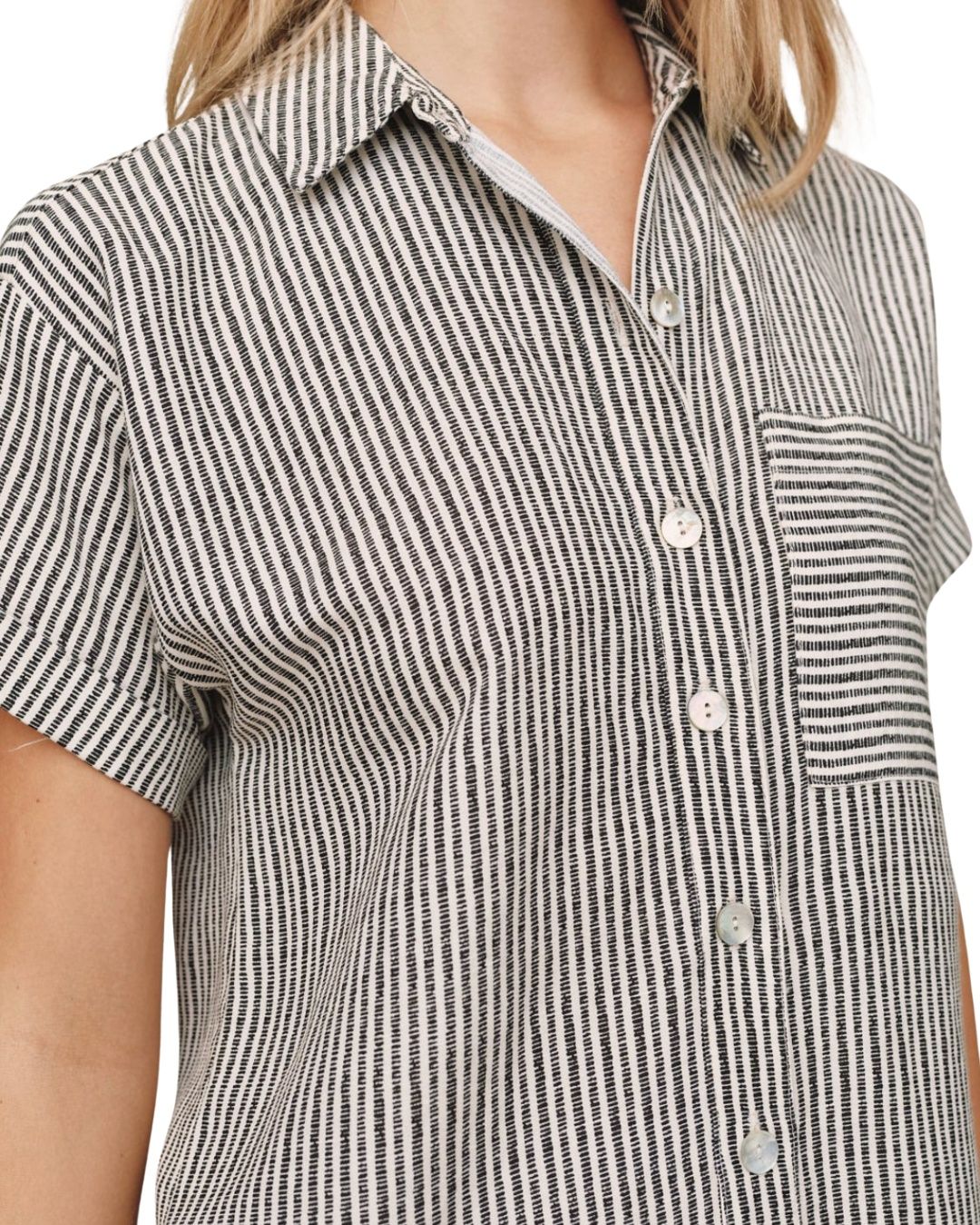 Hatch Stripe Pocket Shirt Dress