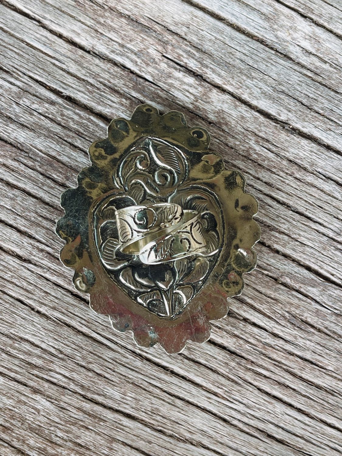 Silver Sacred Heart Ring