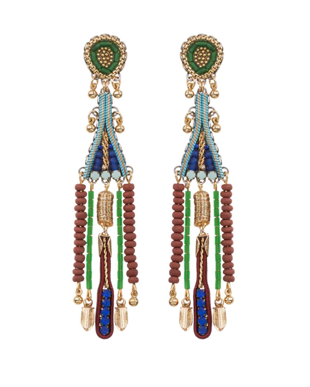 Long Boho Beaded Onida Earrings