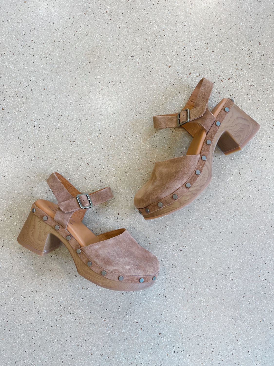 Tribeca Tan Suede Platform Clog