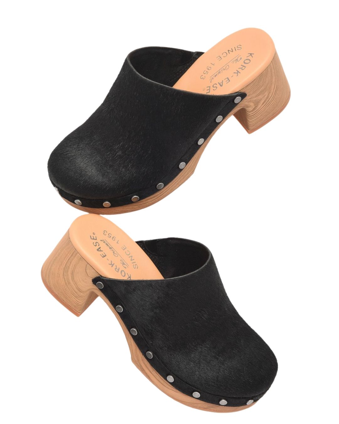 Talisa Black Calf Hair Clog