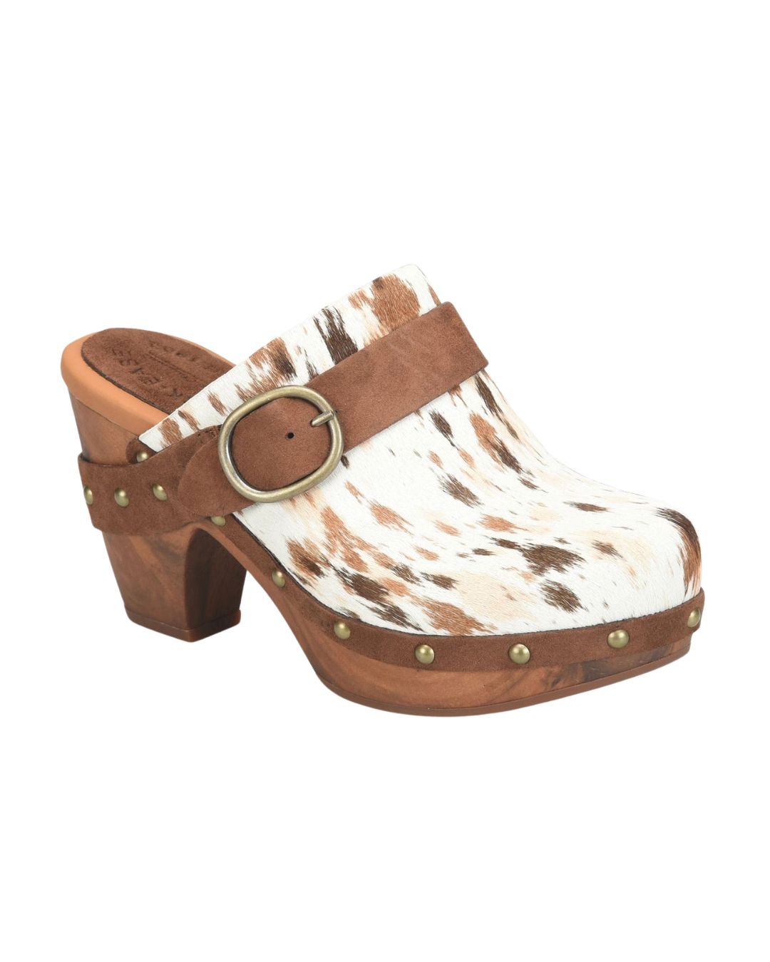 Gemini Platform Clogs White Mulri Calf Hair