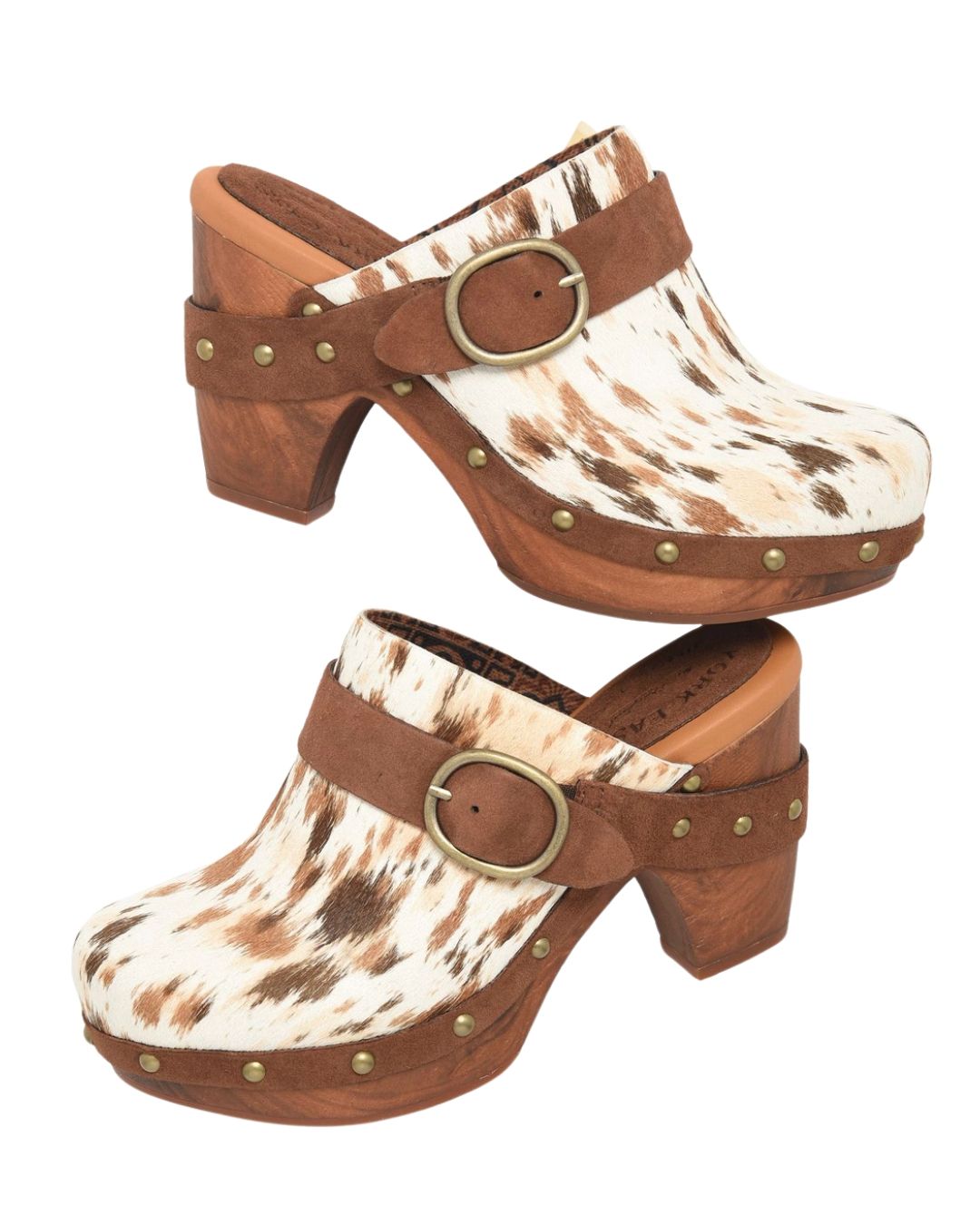 Gemini Platform Clogs White Mulri Calf Hair