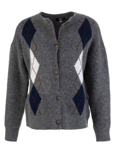 Alexa Button Cardigan, Colour: CHARCOAL, Size: XS