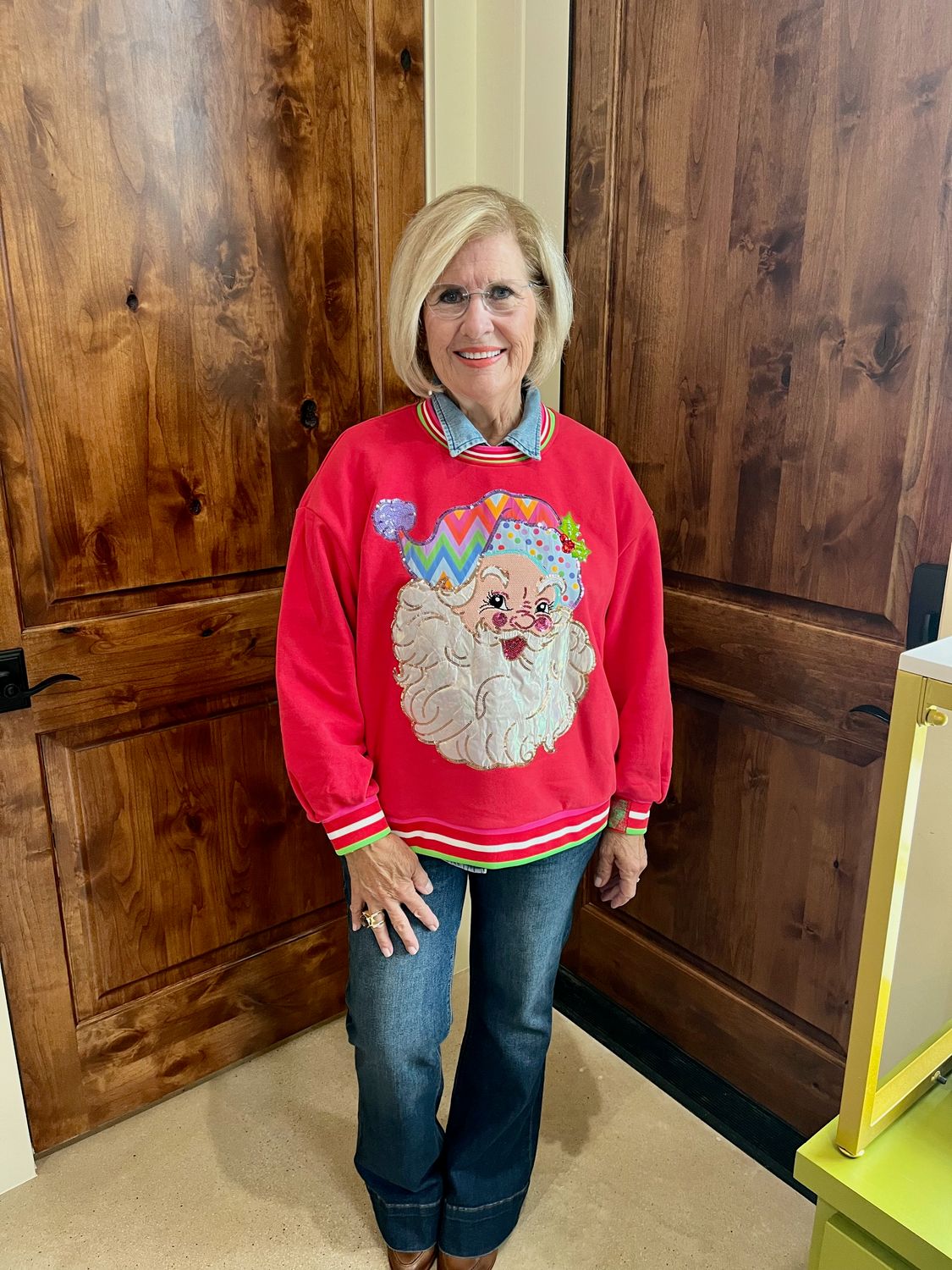 Metallic Santa Sweatshirt
