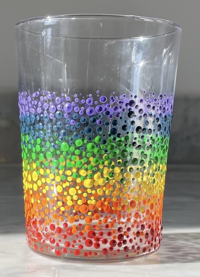 Handpainted Rainbow Glass