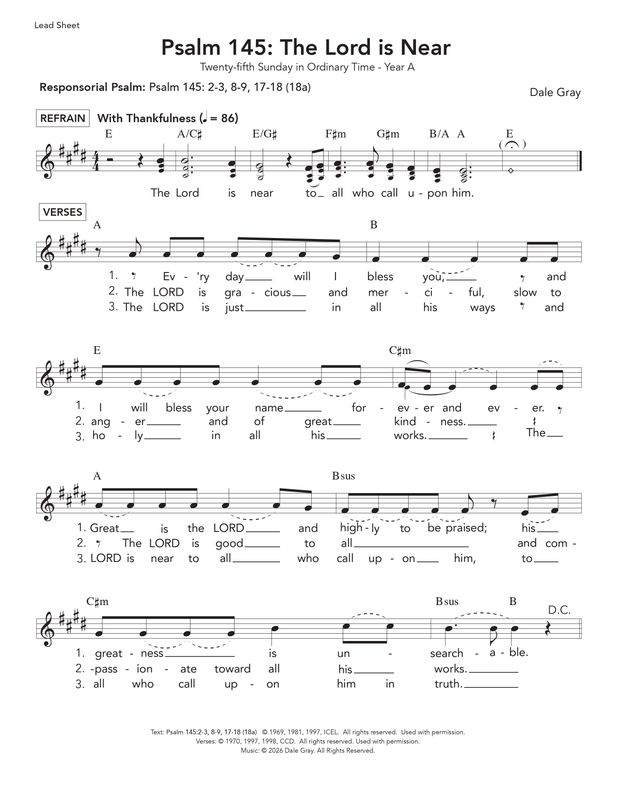 Psalm 145: The Lord is near to all who call upon him - Ordinary Time 25A