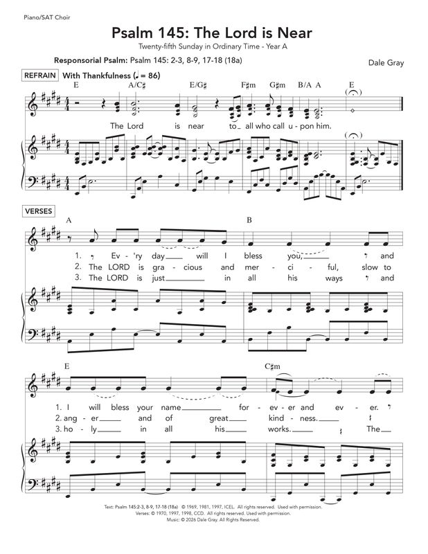 Psalm 145: The Lord is near to all who call upon him - Ordinary Time 25A