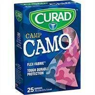 Curad Bandage Camo Pink 25 ct