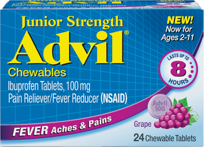 Advil Jr Str Chew 100mg Grape 24ct