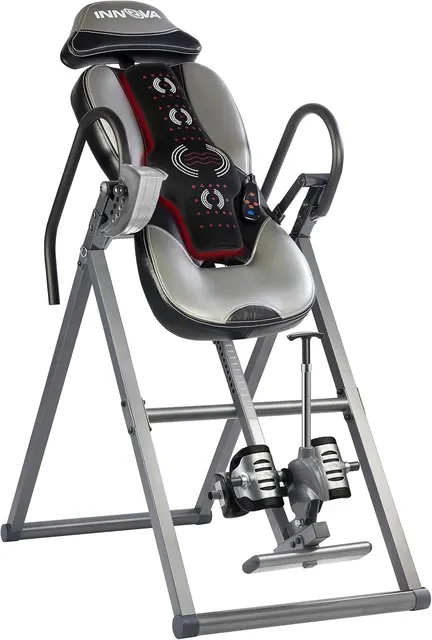 HEALTH AND FITNESS ITM5900 Advanced Heat and Massage Inversion Table, Gray/Black