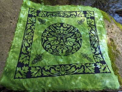Green Man Altar cloth 18" x 18"