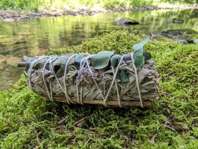4" White Sage, Lavender & Eucalyptus Smudge Stick