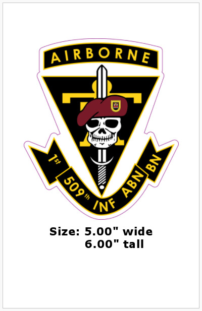 &quot;1st 509th INF ABN BN (AIRBORNE)&quot; Vinyl Decal
