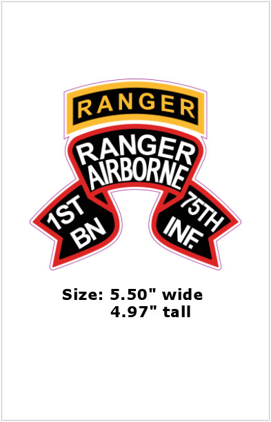1-75th &quot;Old Scroll&quot; RANGER Vinyl Decal