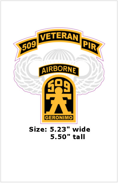 "509th Veteran & Wings" Vinyl Decal