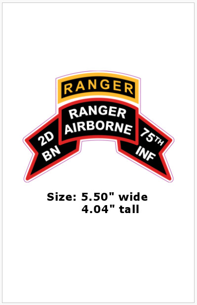 2-75th "Old Scroll" RANGER Vinyl Decal