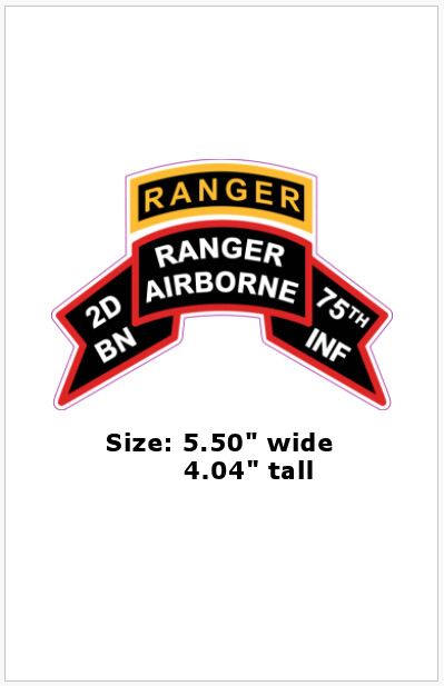 2-75th &quot;Old Scroll&quot; RANGER Vinyl Decal