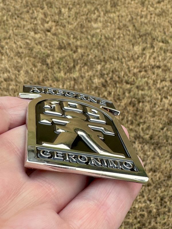 509th Geronimo Metal Auto Badge