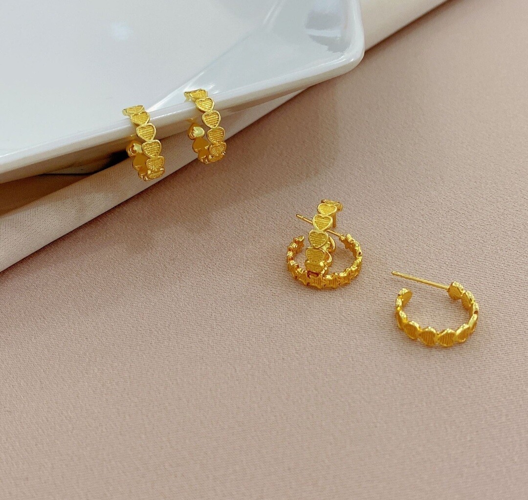 ARGOLLAS acero puro, con baño oro 18kL