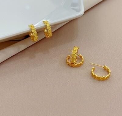 ARGOLLAS acero puro, con baño oro 18kL